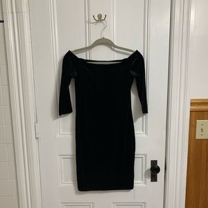 Black Off Shoulder Cocktail Dress